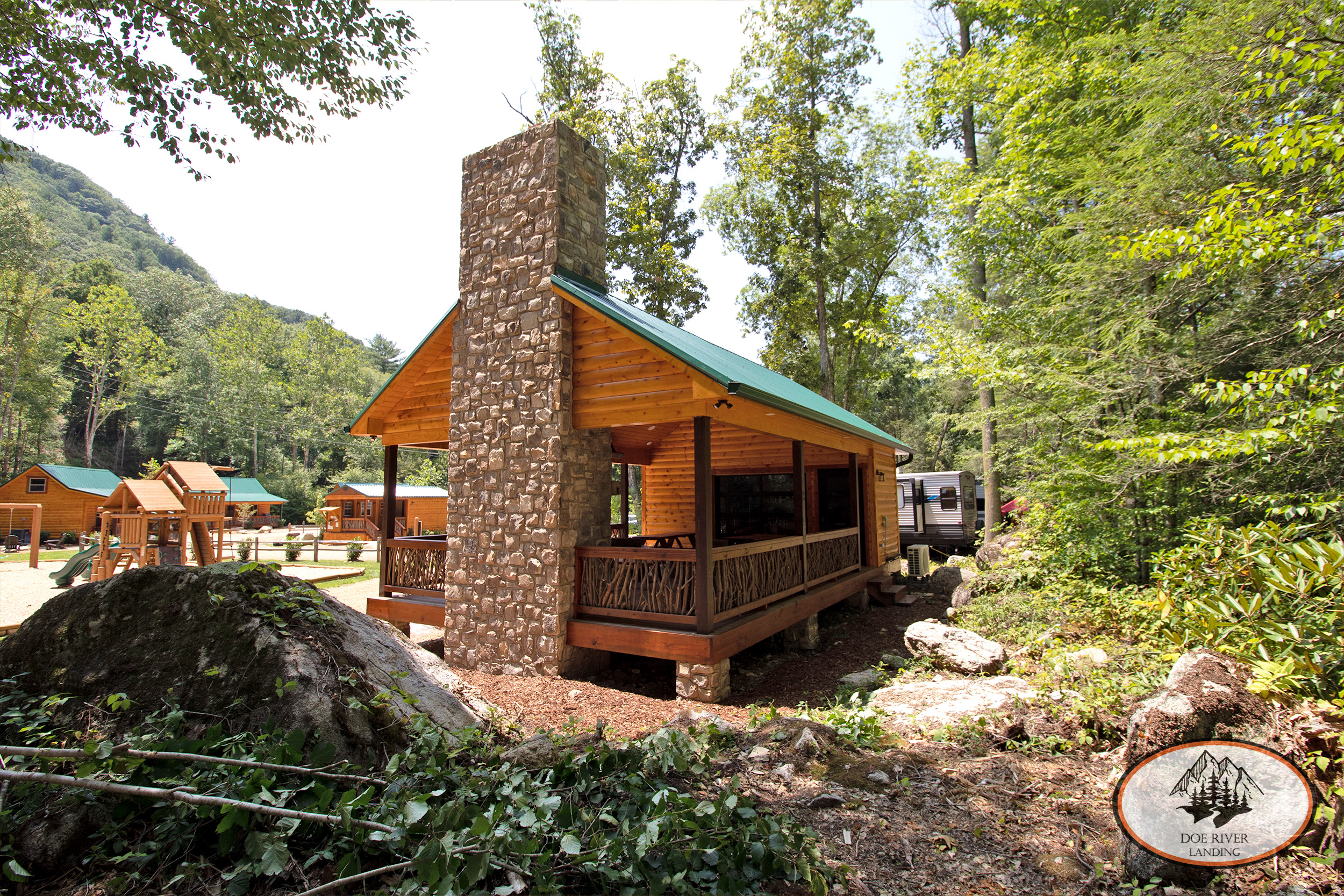 Doe River Landing campground and event venue in Roan Mountain, TN. Best vacation rental and event space near Elizabethton, TN and Johnson City TN. The Water's Edge Pavilion is the perfect riverfront venue for birthday parties, ceremonies, reunions, showers, retirement, graduation, and more.
